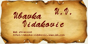 Ubavka Vidaković vizit kartica